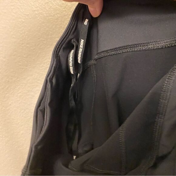 Nike Power Epic Crop mesh running Leggings 938602-010 Black back zipper pocket S - Picture 4 of 13